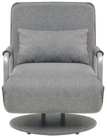 Poltrona/Cama Giratória em Tecido - Cinzento-Claro - Design Moderno