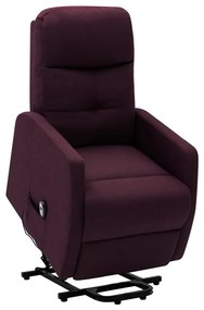 vidaXL Poltrona elevatória tecido roxo