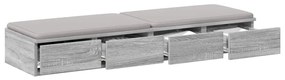 Gavetas para Cama vidaXL Cinza Sonoma 120x36,5x16,5 cm Madeira de Enge