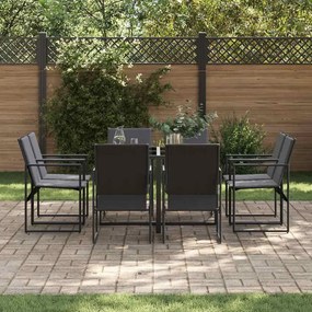 Conjunto de Jantar para Jardim com 10 Peças e Almofadas em Aço e Texti