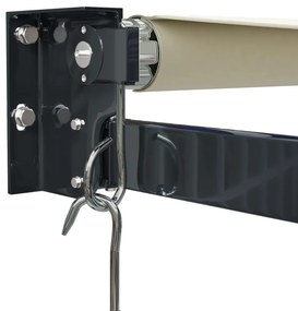 Toldo retrátil 5x3 m tecido e alumínio cor creme