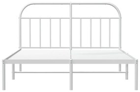 Estrutura de cama com cabeceira 160x200 cm metal branco