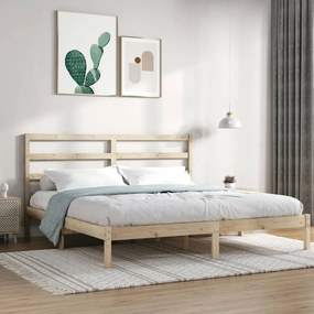Cama sem colchão 200x200 cm madeira de pinho maciça