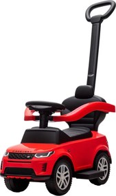 Carro Andador 2 em 1 para Crianças Land Rover Discovery com Buzina Pega de Empurrar e Barra Removíveis 84x40x94,5 cm Vermelho