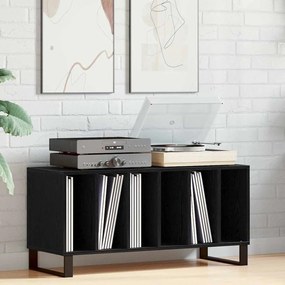 vidaXL Armário para discos de vinil Carvalho preto 100 x 38 x 48 cm
