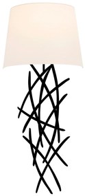 Candeeiro de Parede Asaf – Branco/Preto – 15 x 28 cm
