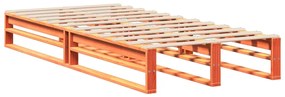 Cama sem colchão 90x190 cm madeira de pinho maciça castanho-mel