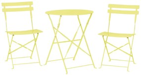 Conjunto de jardim em aço mesa e 2 cadeiras amarelo FIORI Beliani