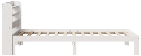 Estrutura de cama c/ cabeceira sem colchão 100x200 cm branco