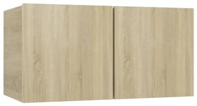 4pcs conjunto de móveis de TV derivados madeira carvalho sonoma