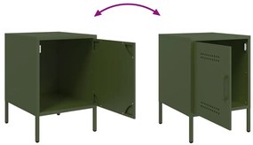 Mesa de cabeceira 36x39x50,5 cm aço verde azeitona