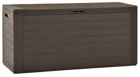 vidaXL Caixa de arrumação para jardim 116x44x55 cm castanho
