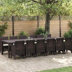 vidaXL Conjunto de Jantar Garden 5 Peças Castanho e Creme Vime Grande