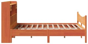 Cama sem colchão 160x200 cm madeira pinho maciço castanho-mel