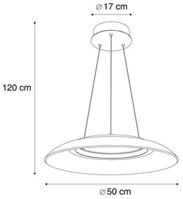 LED Candeeiro suspenso de design preto e transparente com 3 níveis de regulação - Scacrylic Design