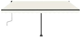 Toldo retrátil manual com LED 450x300 cm cor creme