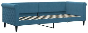 Sofá-cama com colchão 80x200 cm veludo azul