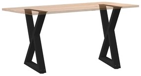 Mesa de jantar pernas 2 pcs 60x(72-73,3)cm aço preto