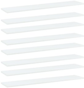 vidaXL Prateleiras estante 8 pcs 100x20x1,5 cm contraplacado branco