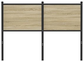 Cabeceira de cama 120 cm derivados madeira/aço carvalho sonoma