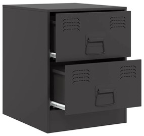 Mesa de cabeceira 34,5x39x44 cm aço preto