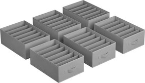 Conjunto de 6 organizadores para roupeiro, 42 x 30 x 17 cm, Cinzentos