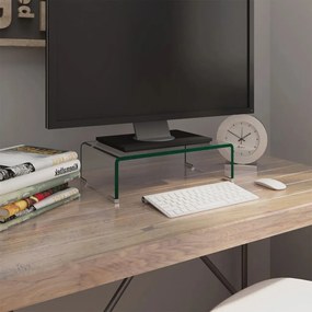 244126 vidaXL Suporte de TV/monitores em vidro transparente 40x25x11 cm