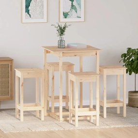 vidaXL 5 pcs conjunto de bar pinho maciço