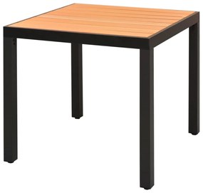 42793 vidaXL Mesa de jardim em alumínio e WPC 80x80x74 cm castanho