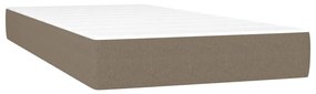 Cama box spring colchão/LED 100x200cm tecido cinza-acastanhado