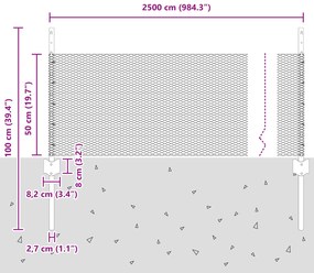 Conjunto de Cerca de Jardim Conjunto de 2 Cinza Malha de Aço