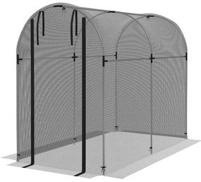 Outsunny Estufa de Cultivo Estufa de Jardim com 1 Porta Suporte e Anti UV para Proteger as Plantas 120x240x188 cm Preto