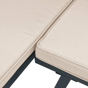 5 pcs sofás de jardim com almofadões aço revestido a pó preto