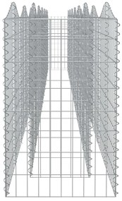 Canteiro elevado gabião arqueado 600x50x100cm ferro galvanizado