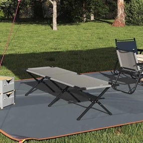 vidaXL Cama de Sol Dobrável com Bolsa Cinza Tecido Oxford 600D