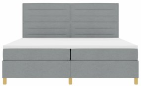 Cama Box com Colchão Cinza Claro 200x200 cm Tecido