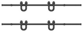 Kit de ferragens para porta deslizante 400 cm aço preto