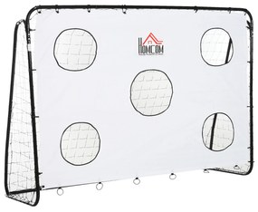HOMCOM Baliza de Futebol para Crianças com Lona de Precisão e Ponteria para Treino e Aperfeiçoamento 240x88x174 cm Branco