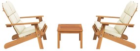 3 pcs conjunto lounge de jardim Adirondack acácia maciça