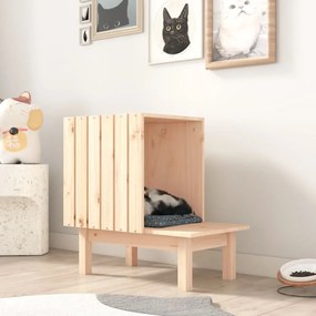 vidaXL Ninho para gatos 60x36x60 cm pinho maciço