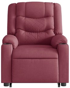 Poltrona elevatória de massagens elétrica tecido vermelho tinto