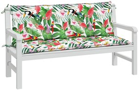 Almofadões p/ banco de jardim 2 pcs 150x50x7 cm tecido multicor