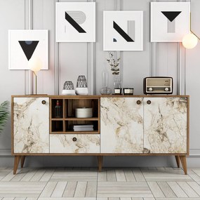 Console Napoli – White Marble Walnut – 180 cm x 81 cm x 35 cm