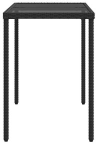 5 pcs conjunto de jantar p/ jardim c/ almofadões vime PE preto