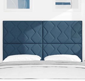 Cabeceira vidaXL Design de Blocos de Diamante Azul 144 cm Tecido