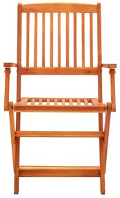 Cadeiras de jardim dobráveis 8 pcs eucalipto maciço