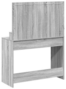 Mesa de Maquiagem vidaXL com Luzes LED Cinza Sonoma 100x41x135 cm