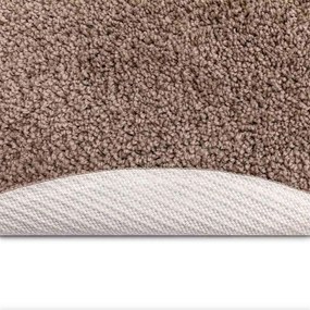 Tapete Shaggy vidaXL com Base de Látex Marrom ø90 cm