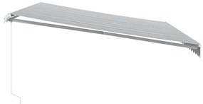 Toldo retrátil manual com LED 500x300 cm antracite/branco