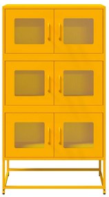 Aparador alto 68x39x123 cm aço amarelo mostarda